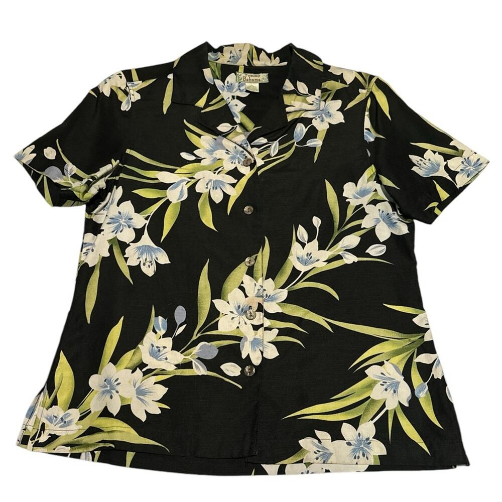 Tommy Bahama V-Neck Button Down Shirt Blouse Collar Women’s Size S (4/6)